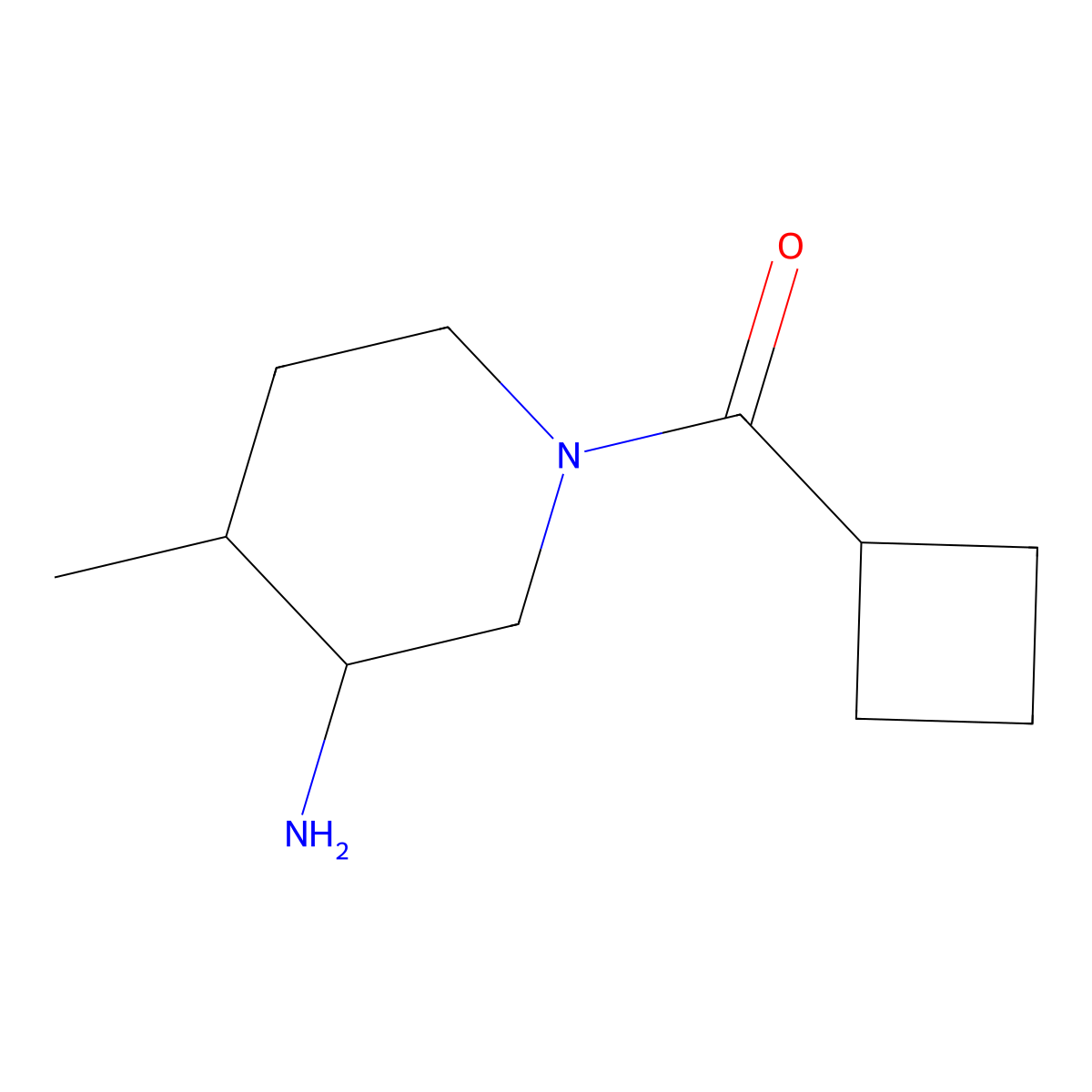 1-Cyclobutanecarbonyl-4-methylpiperidin-3-amine molecular structure, CAS 1341356-62-4
