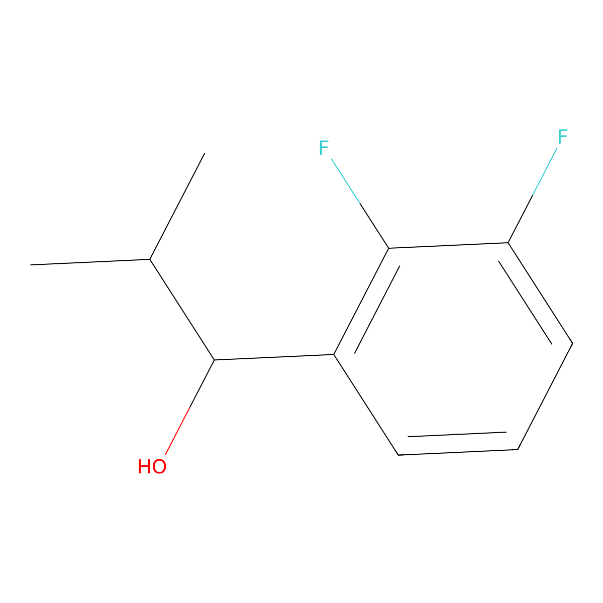 1-(2,3-Difluorophenyl)-2-methylpropan-1-ol molecular structure, CAS 1341357-88-7