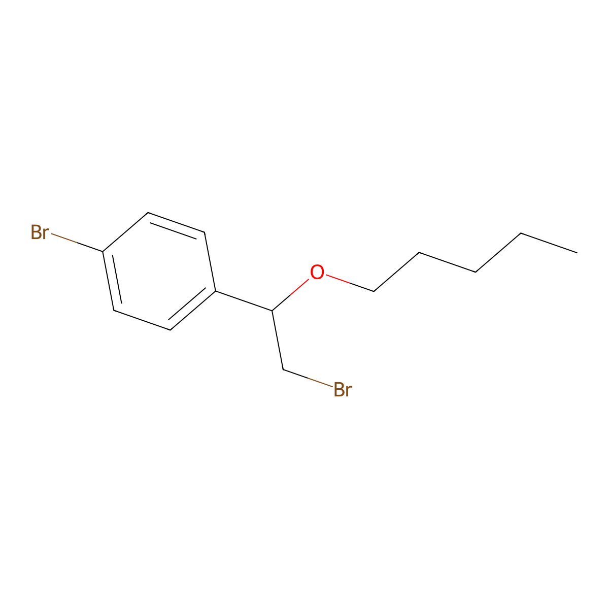 1-Bromo-4-(2-bromo-1-(pentyloxy)ethyl)benzene molecular structure, CAS 1341358-06-2