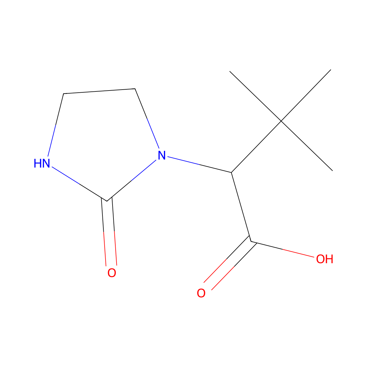3,3-Dimethyl-2-(2-oxoimidazolidin-1-yl)butanoic acid molecular structure, CAS 1341358-38-0