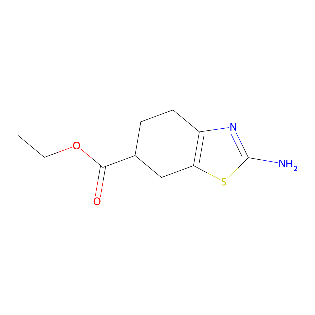 Ethyl 2-amino-4,5,6,7-tetrahydro-1,3-benzothiazole-6-carboxylate molecular structure, CAS 134136-00-8