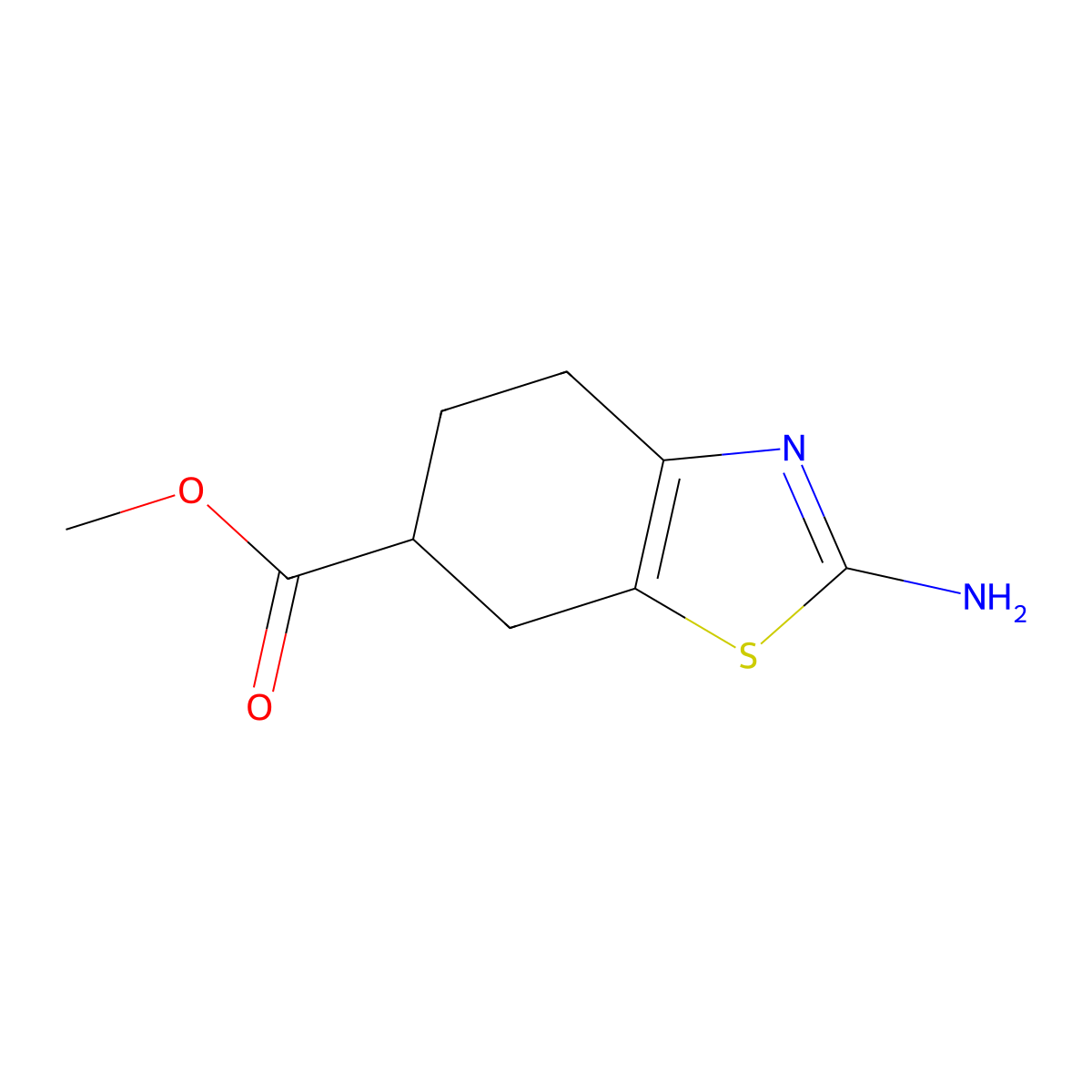 Methyl 2-amino-4,5,6,7-tetrahydrobenzo[d]thiazole-6-carboxylate molecular structure, CAS 134136-02-0