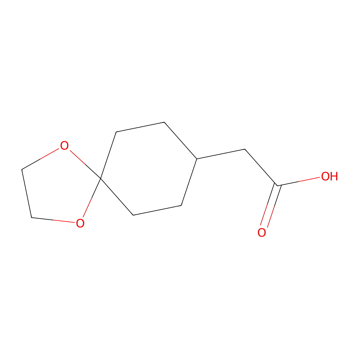 2-(1,4-Dioxaspiro(4.5)decan-8-yl)acetic acid molecular structure, CAS 134136-04-2