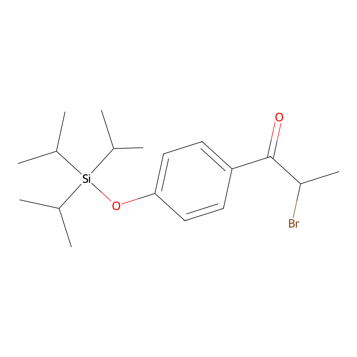 1-Propanone, 2-bromo-1-[4-[[tris(1-methylethyl)silyl]oxy]phenyl]- molecular structure, CAS 134136-66-6