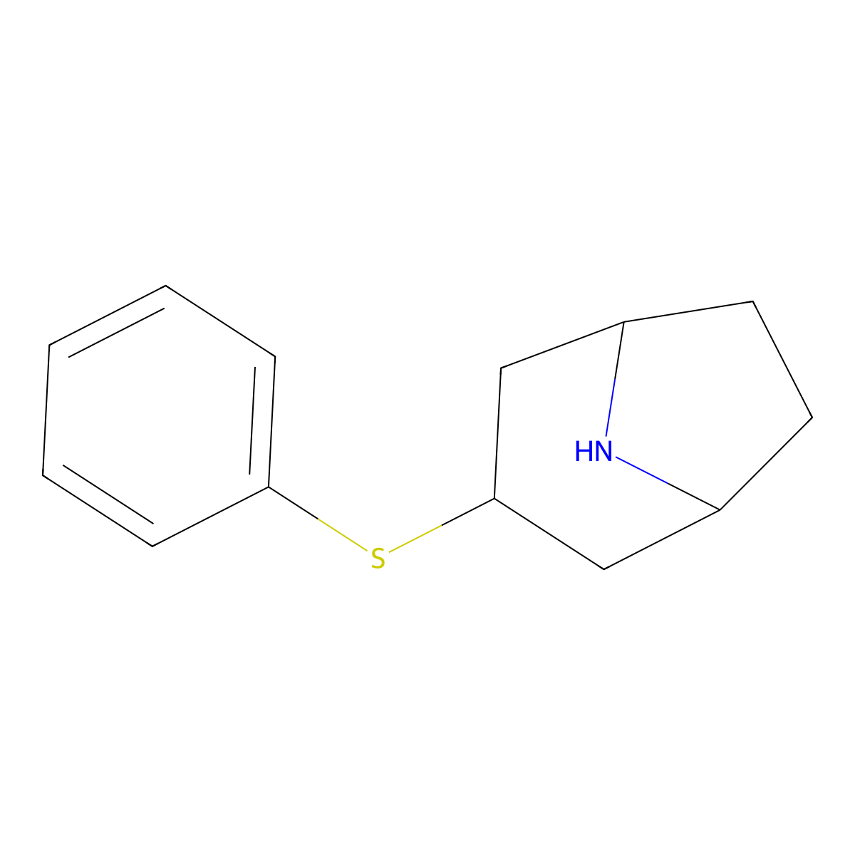 3-(Phenylsulfanyl)-8-azabicyclo[3.2.1]octane molecular structure, CAS 134136-87-1