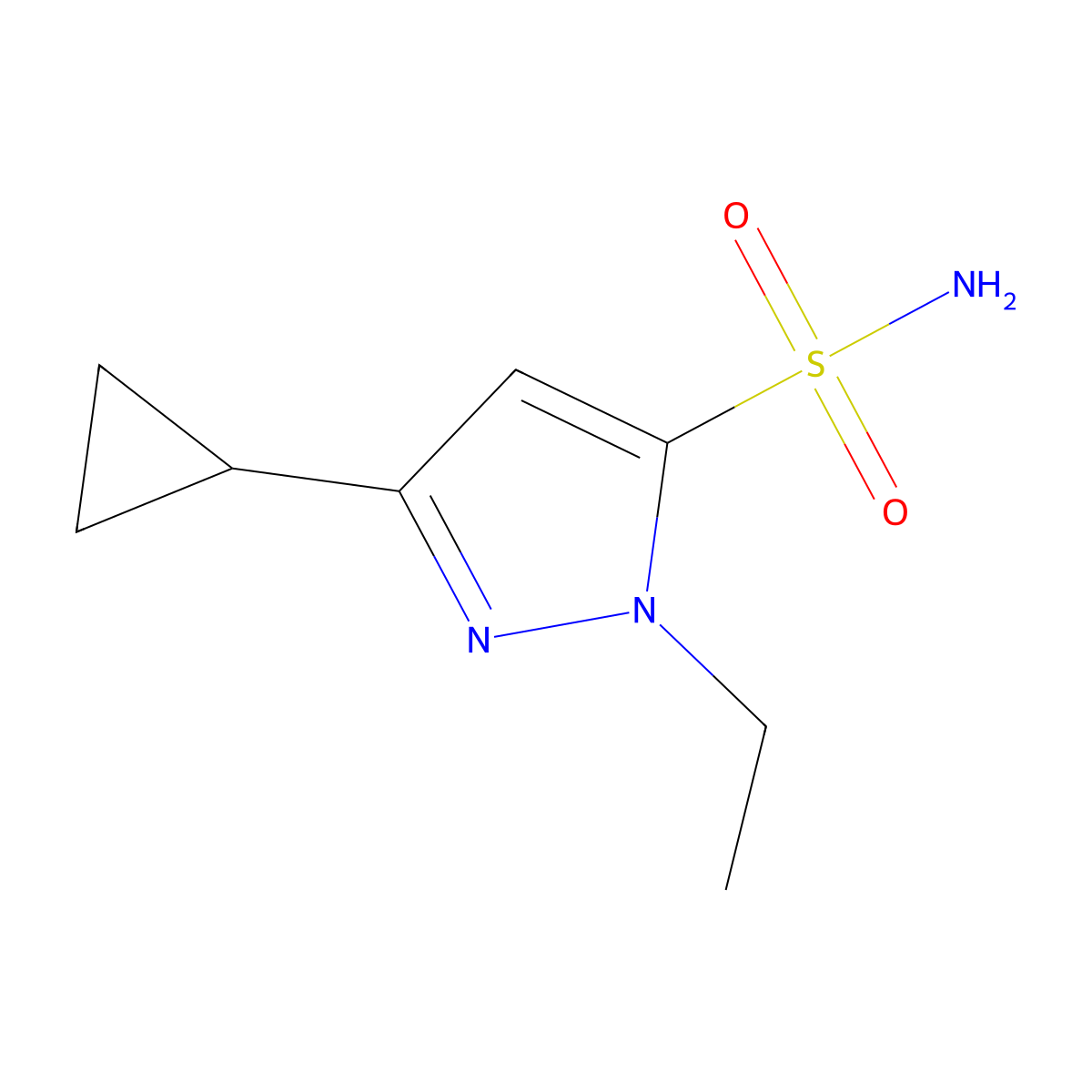 3-Cyclopropyl-1-ethyl-1h-pyrazole-5-sulfonamide molecular structure, CAS 1341360-06-2
