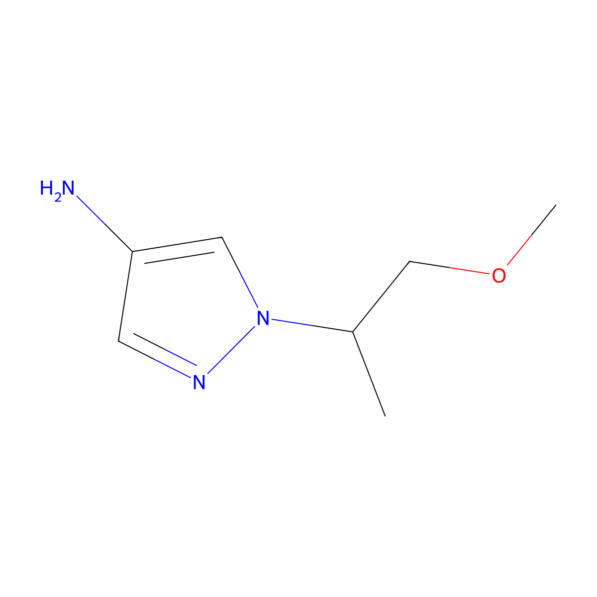 1-(1-methoxypropan-2-yl)-1H-pyrazol-4-amine molecular structure, CAS 1341360-18-6