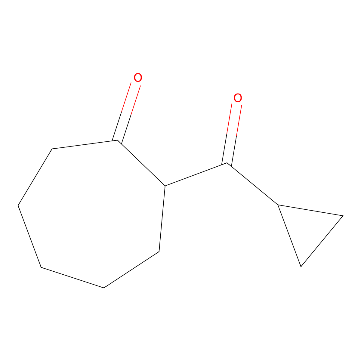 2-Cyclopropanecarbonylcycloheptan-1-one molecular structure, CAS 1341363-57-2