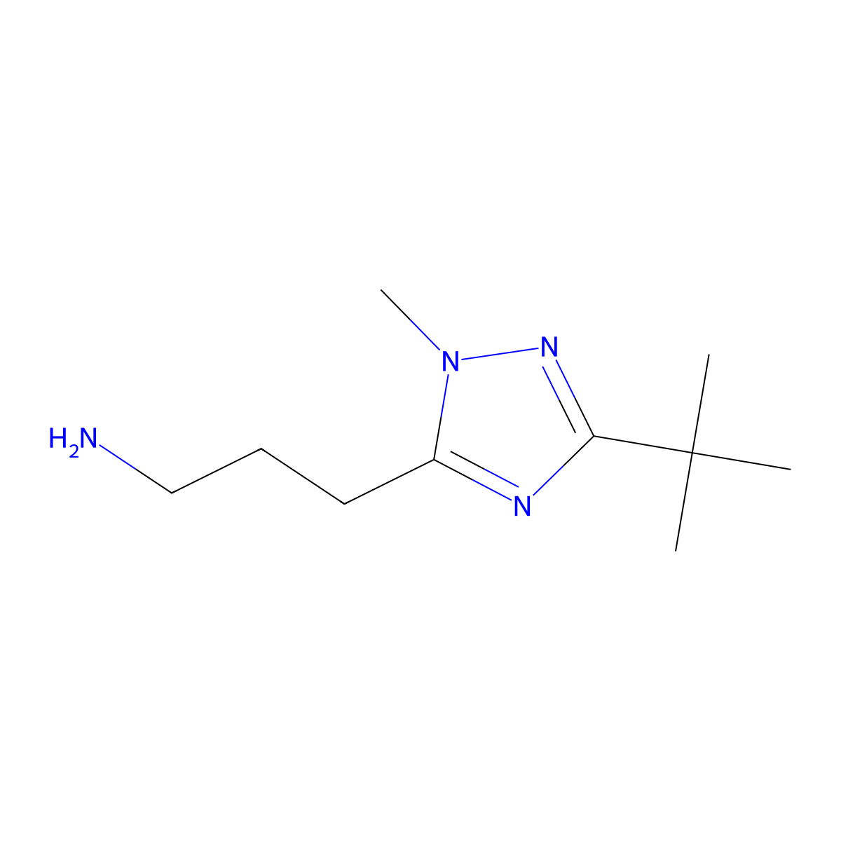 3-(3-(Tert-butyl)-1-methyl-1h-1,2,4-triazol-5-yl)propan-1-amine molecular structure, CAS 1341366-85-5