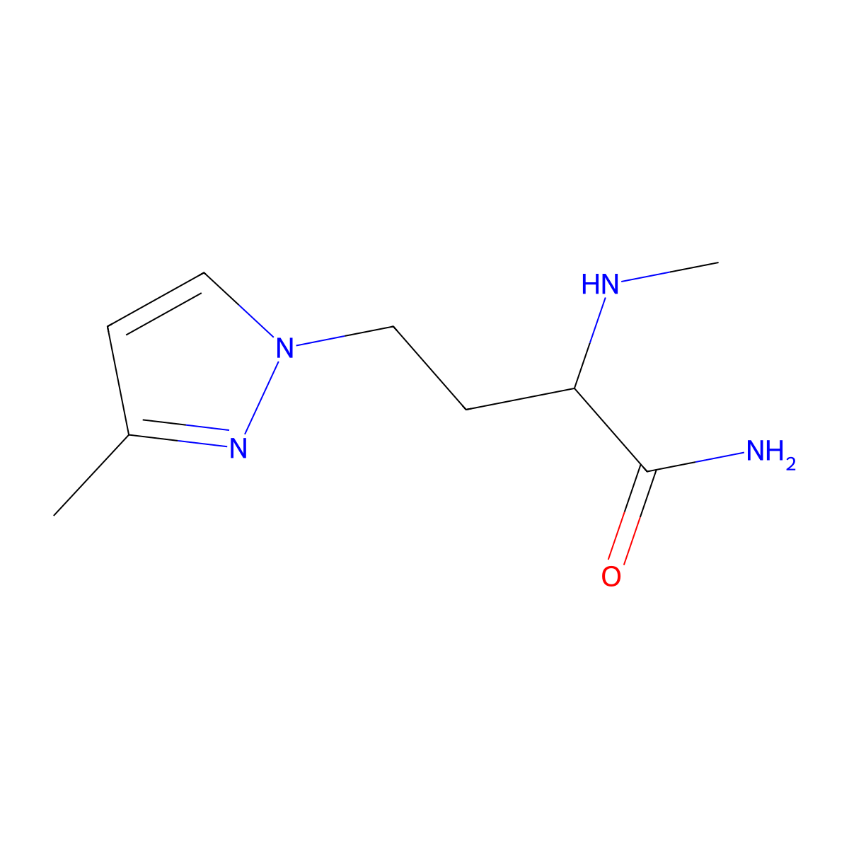 4-(3-Methyl-1h-pyrazol-1-yl)-2-(methylamino)butanamide molecular structure, CAS 1341367-22-3
