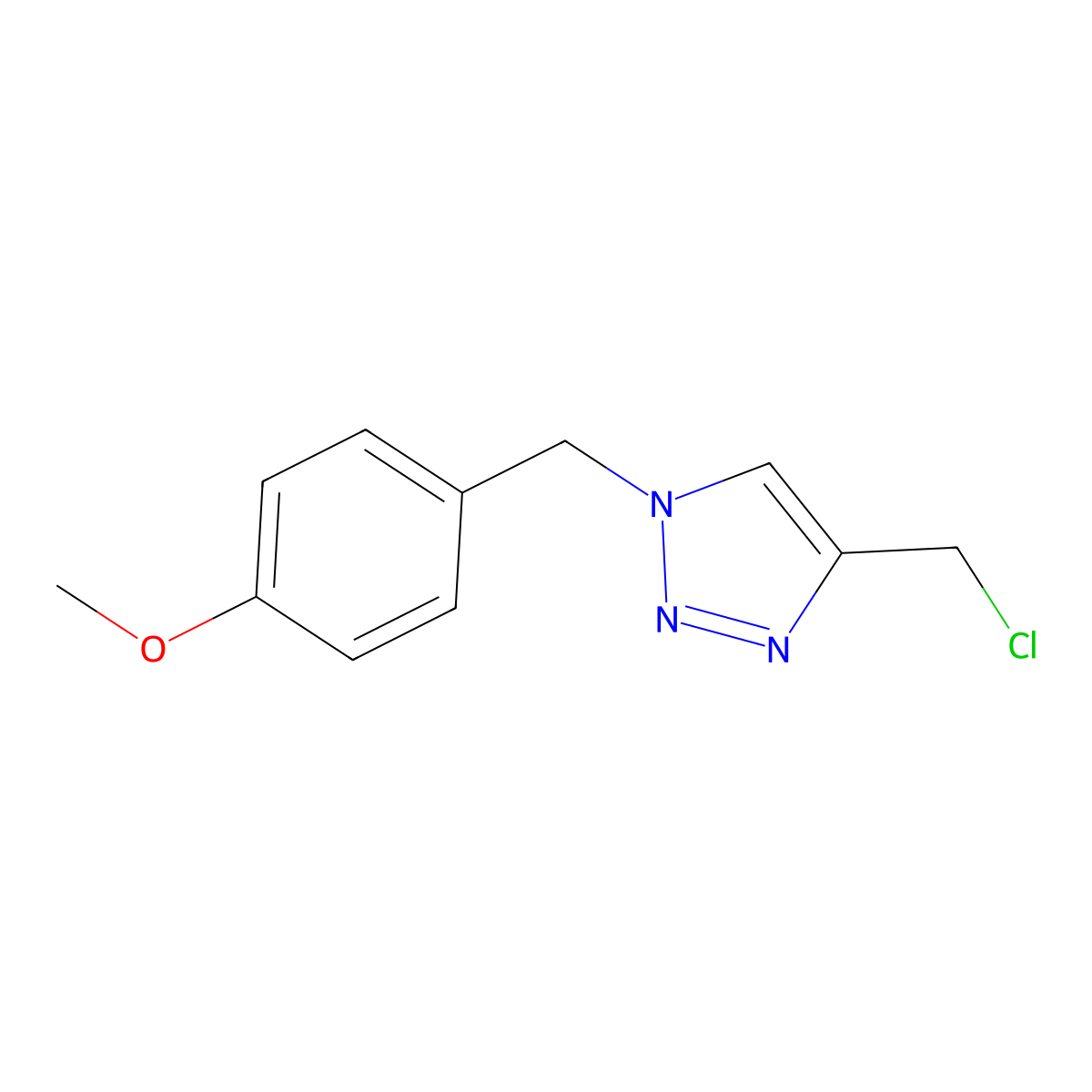 4-(chloromethyl)-1-(4-methoxybenzyl)-1H-1,2,3-triazole molecular structure, CAS 1341367-65-4