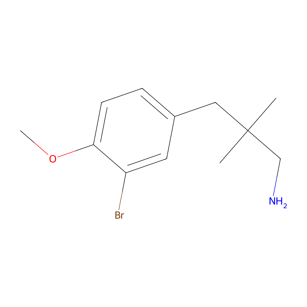 3-(3-Bromo-4-methoxyphenyl)-2,2-dimethylpropan-1-amine molecular structure, CAS 1341369-89-8