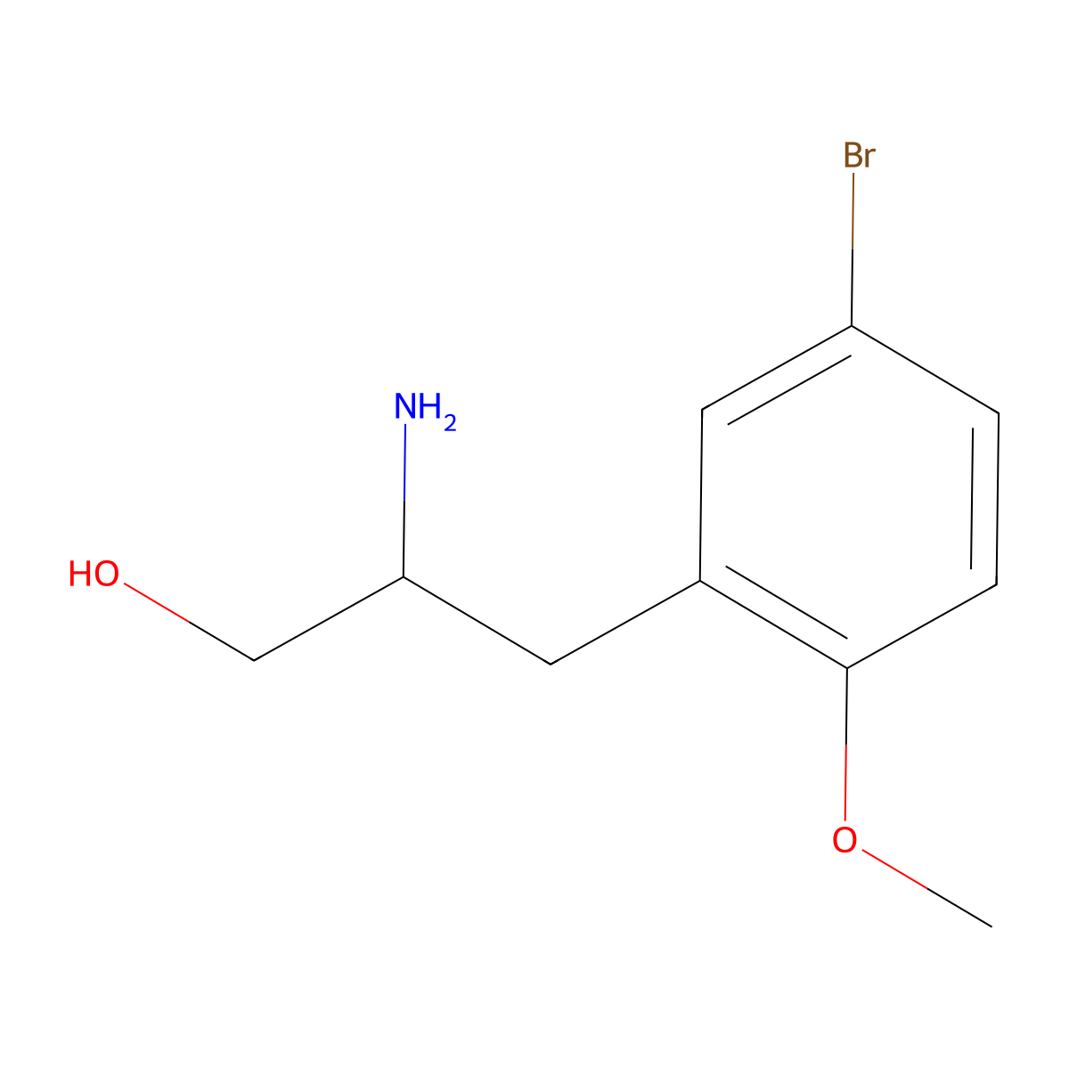 2-Amino-3-(5-bromo-2-methoxyphenyl)propan-1-ol molecular structure, CAS 1341370-75-9