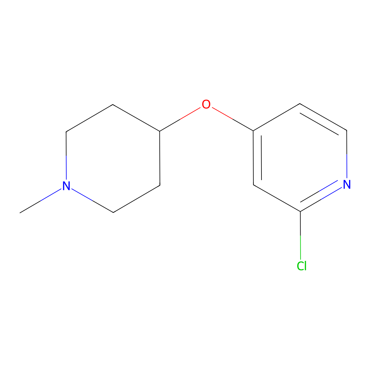 2-Chloro-4-[(1-methylpiperidin-4-yl)oxy]pyridine molecular structure, CAS 1341372-05-1