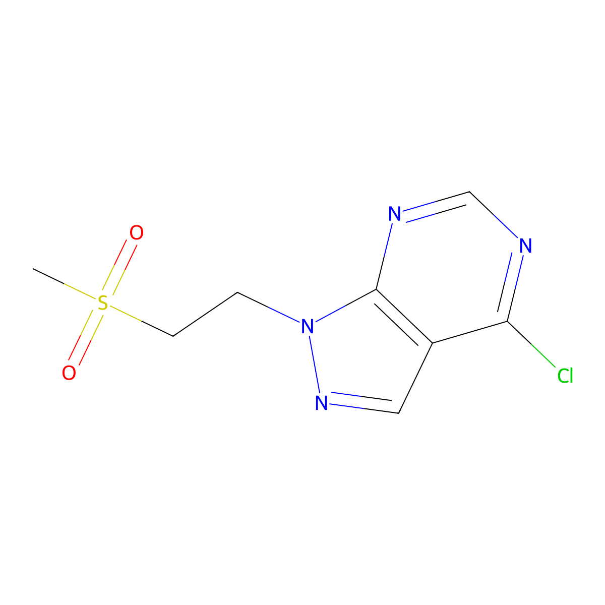4-Chloro-1-(2-(methylsulfonyl)ethyl)-1h-pyrazolo[3,4-d]pyrimidine molecular structure, CAS 1341372-72-2