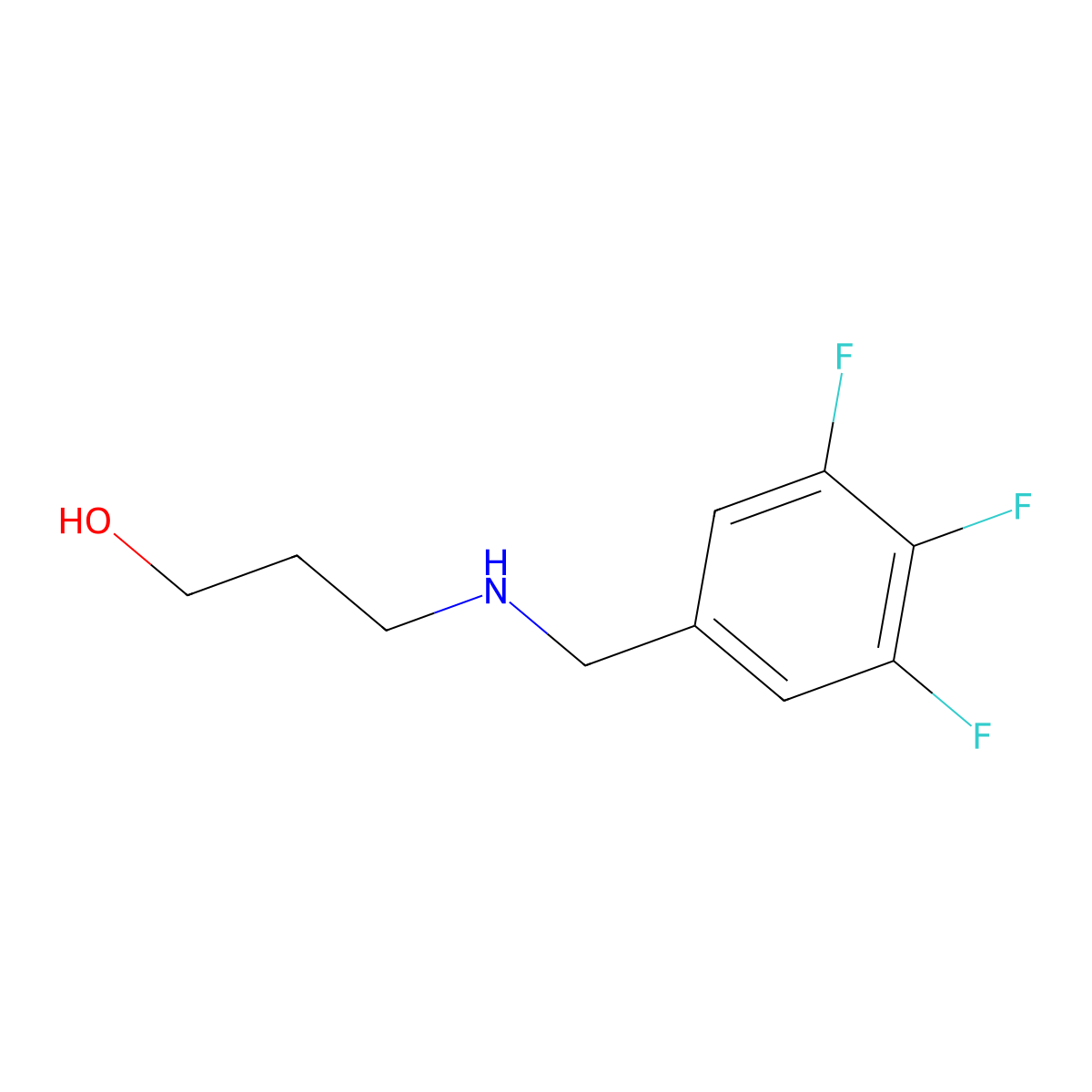 3-{[(3,4,5-Trifluorophenyl)methyl]amino}propan-1-ol molecular structure, CAS 1341374-47-7