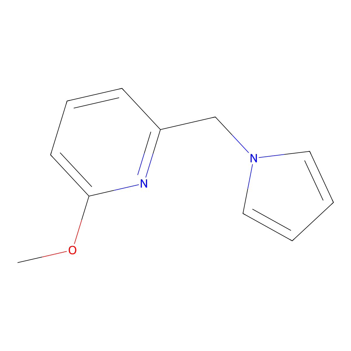 2-methoxy-6-(1H-pyrrol-1-ylmethyl)pyridine molecular structure, CAS 1341376-97-3