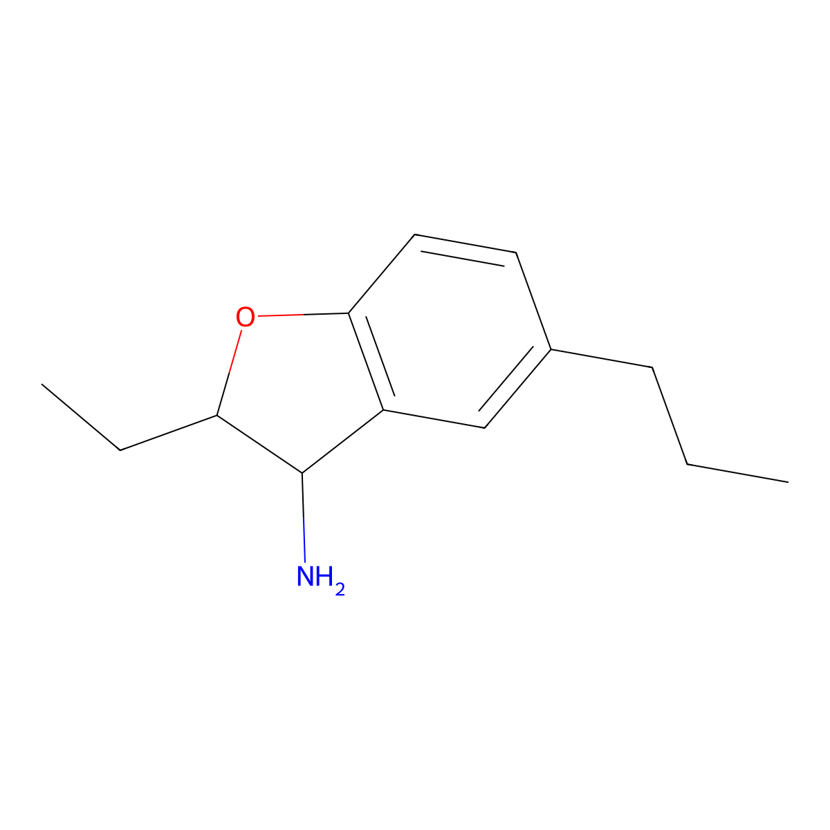 2-Ethyl-5-propyl-2,3-dihydrobenzofuran-3-amine molecular structure, CAS 1341377-12-5