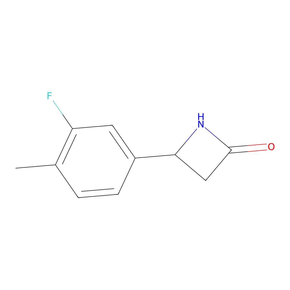 4-(3-Fluoro-4-methylphenyl)azetidin-2-one molecular structure, CAS 1341377-86-3