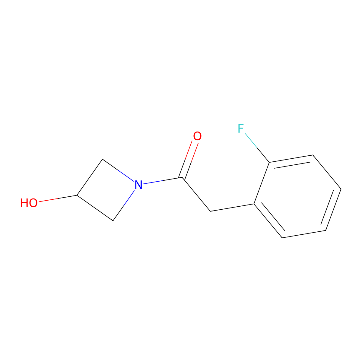 2-(2-Fluorophenyl)-1-(3-hydroxyazetidin-1-yl)ethan-1-one molecular structure, CAS 1341378-09-3