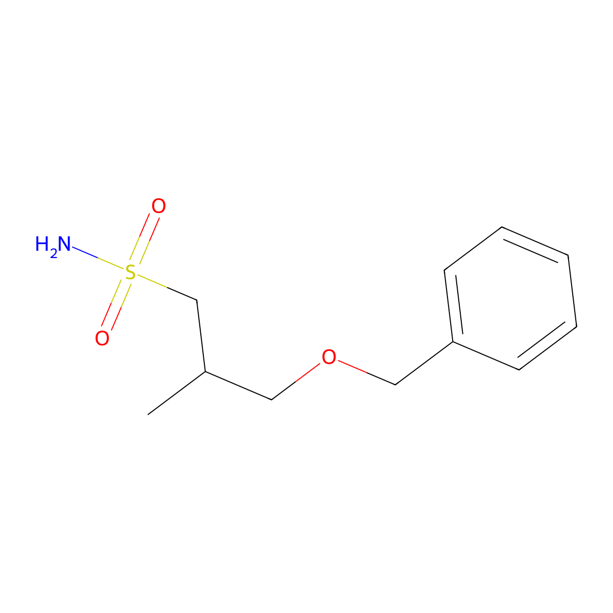3-(Benzyloxy)-2-methylpropane-1-sulfonamide molecular structure, CAS 1341379-44-9