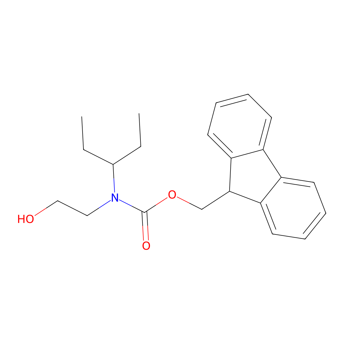 (9H-fluoren-9-yl)methyl N-(2-hydroxyethyl)-N-(pentan-3-yl)carbamate molecular structure, CAS 1341380-17-3