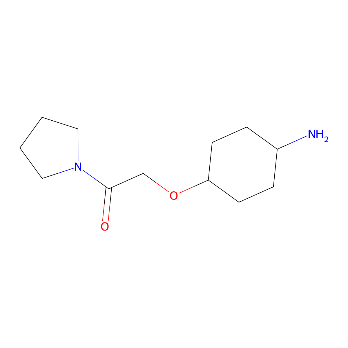 2-[(4-Aminocyclohexyl)oxy]-1-(pyrrolidin-1-yl)ethan-1-one molecular structure, CAS 1341382-38-4