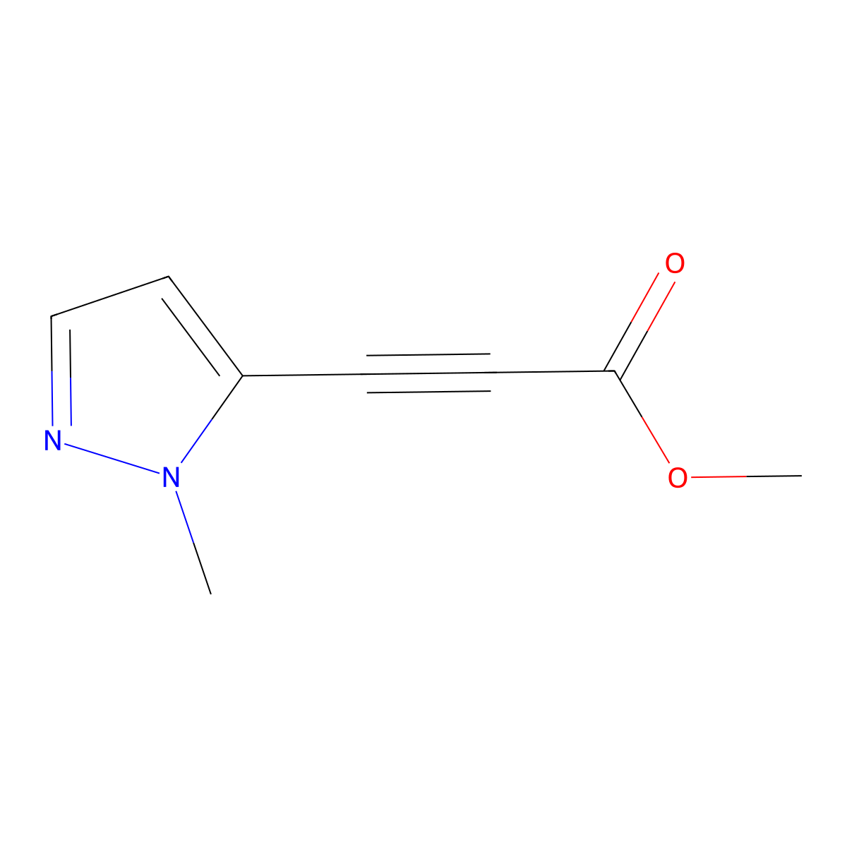 methyl 3-(1-methyl-1H-pyrazol-5-yl)prop-2-ynoate molecular structure, CAS 1341384-88-0