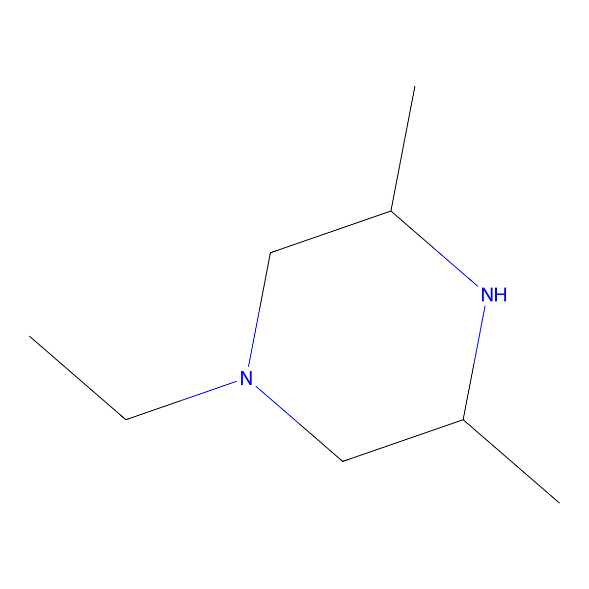 1-Ethyl-3,5-dimethylpiperazine molecular structure, CAS 1341384-96-0