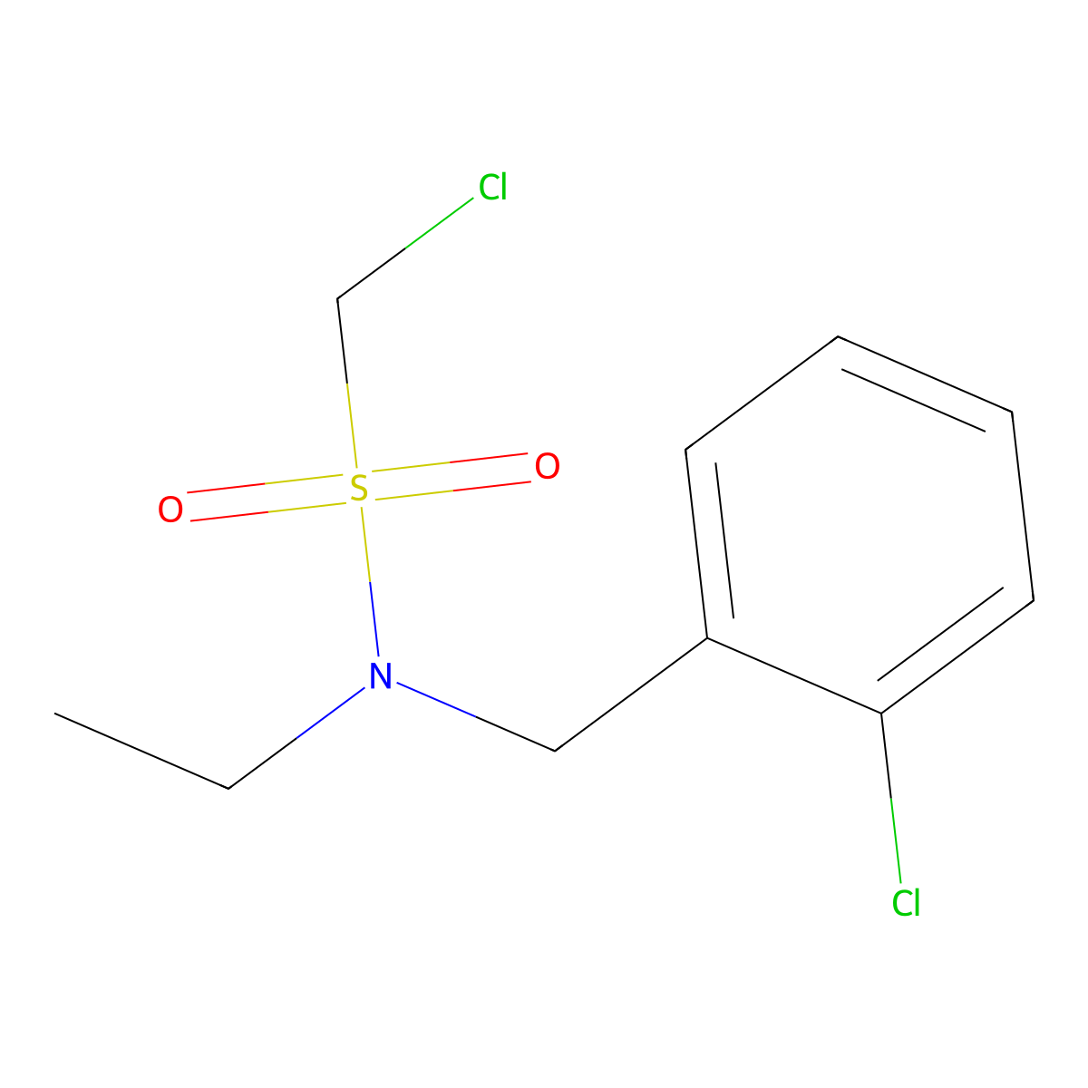 1-Chloro-n-(2-chlorobenzyl)-n-ethylmethanesulfonamide molecular structure, CAS 1341385-66-7