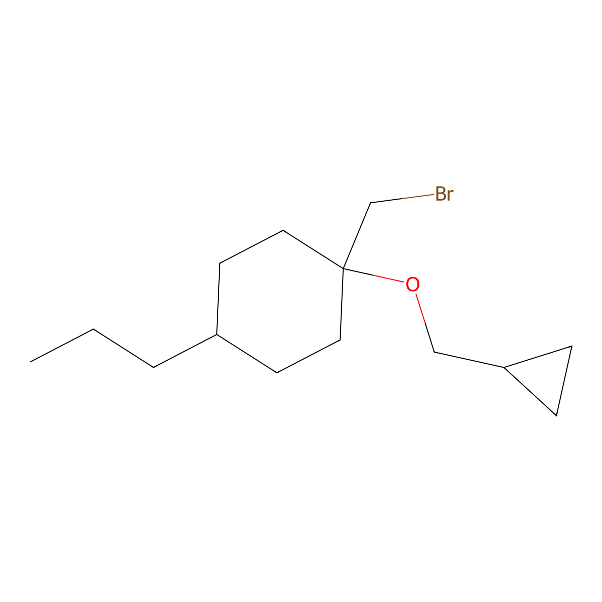 1-(Bromomethyl)-1-(cyclopropylmethoxy)-4-propylcyclohexane molecular structure, CAS 1341386-81-9