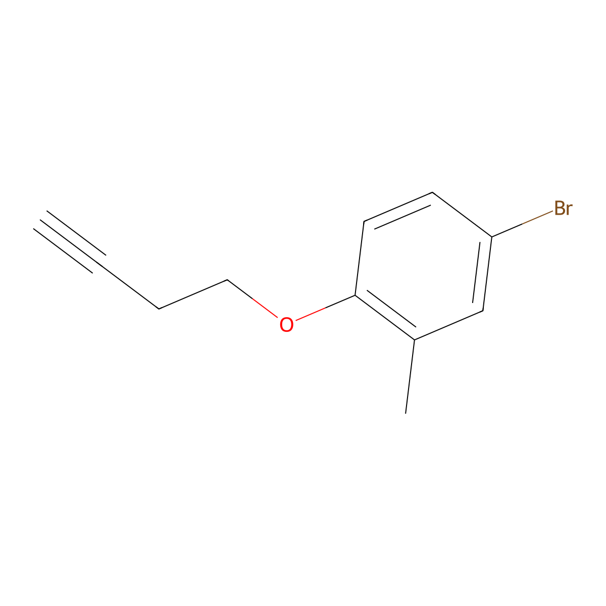 4-Bromo-1-(but-3-yn-1-yloxy)-2-methylbenzene molecular structure, CAS 1341388-03-1