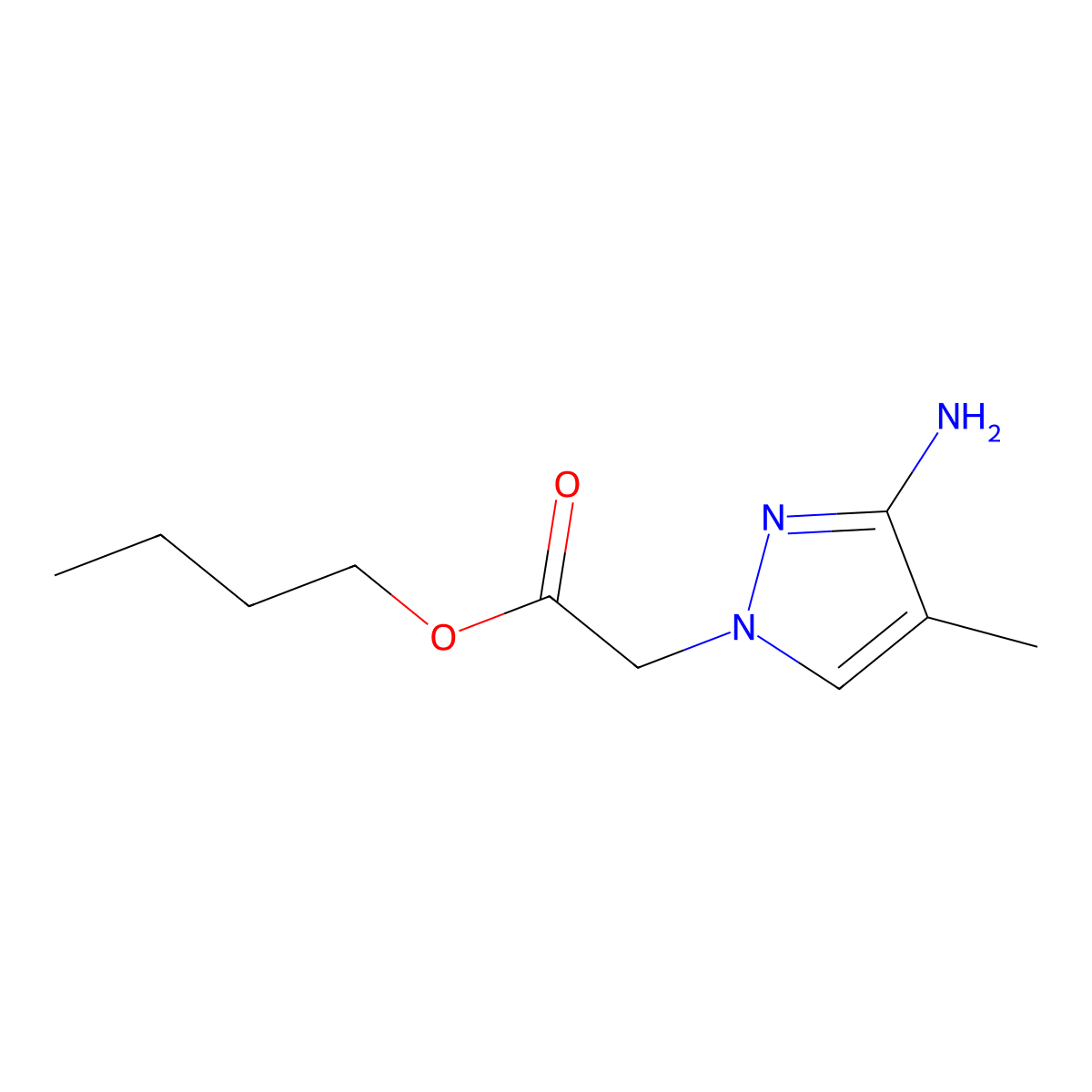 Butyl 2-(3-amino-4-methyl-1h-pyrazol-1-yl)acetate molecular structure, CAS 1341388-25-7