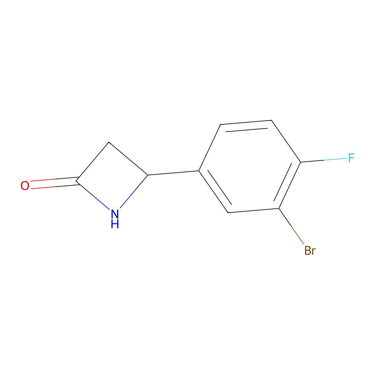 4-(3-Bromo-4-fluorophenyl)azetidin-2-one molecular structure, CAS 1341388-75-7