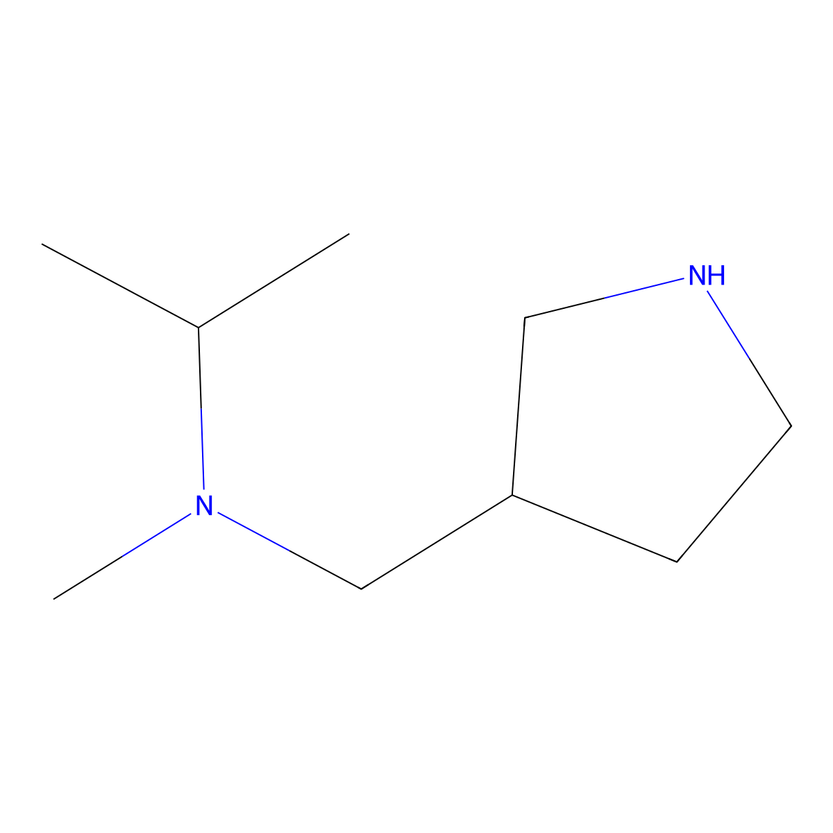 N-methyl-N-(pyrrolidin-3-ylmethyl)propan-2-amine molecular structure, CAS 1341388-85-9