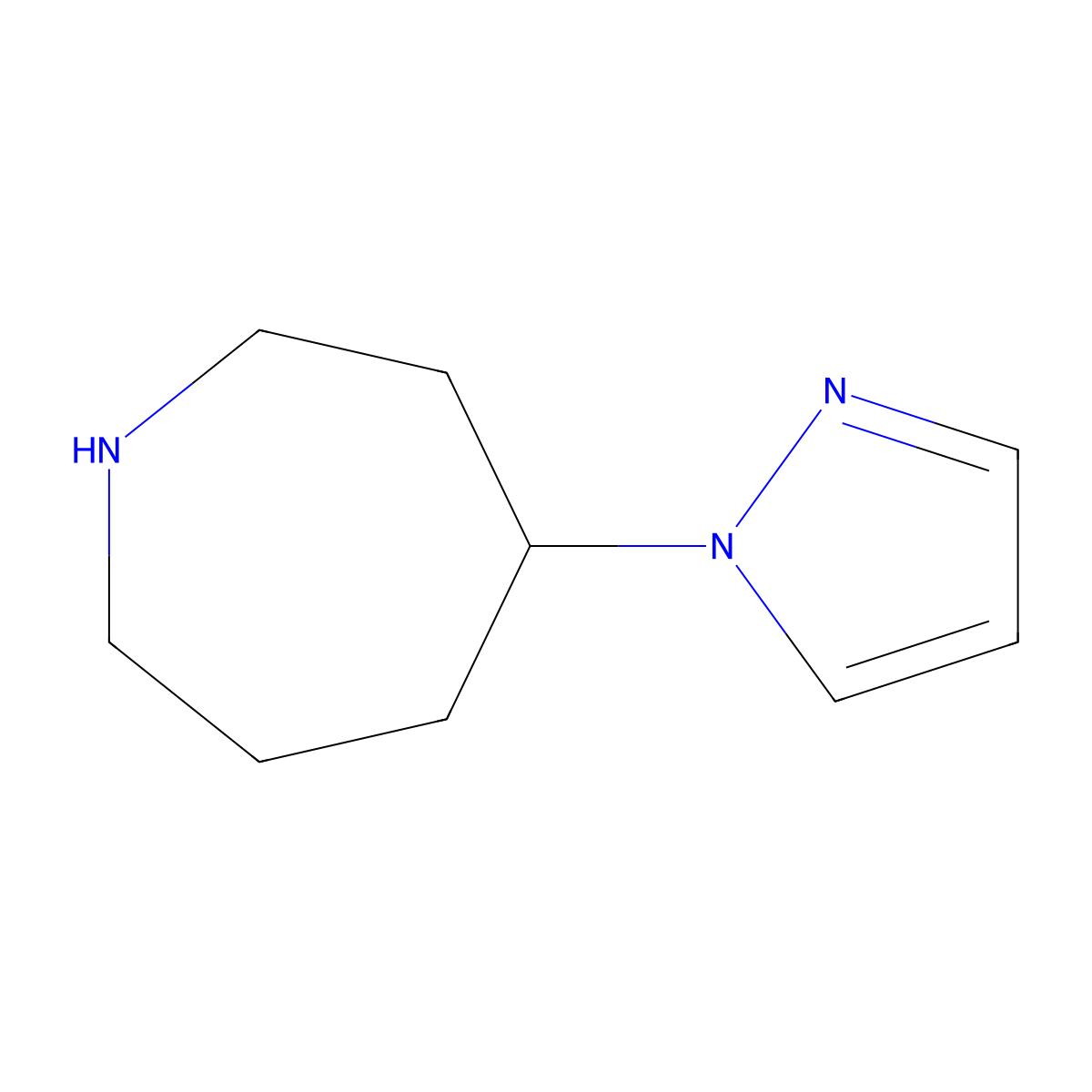 4-(1H-pyrazol-1-yl)azepane molecular structure, CAS 1341388-87-1
