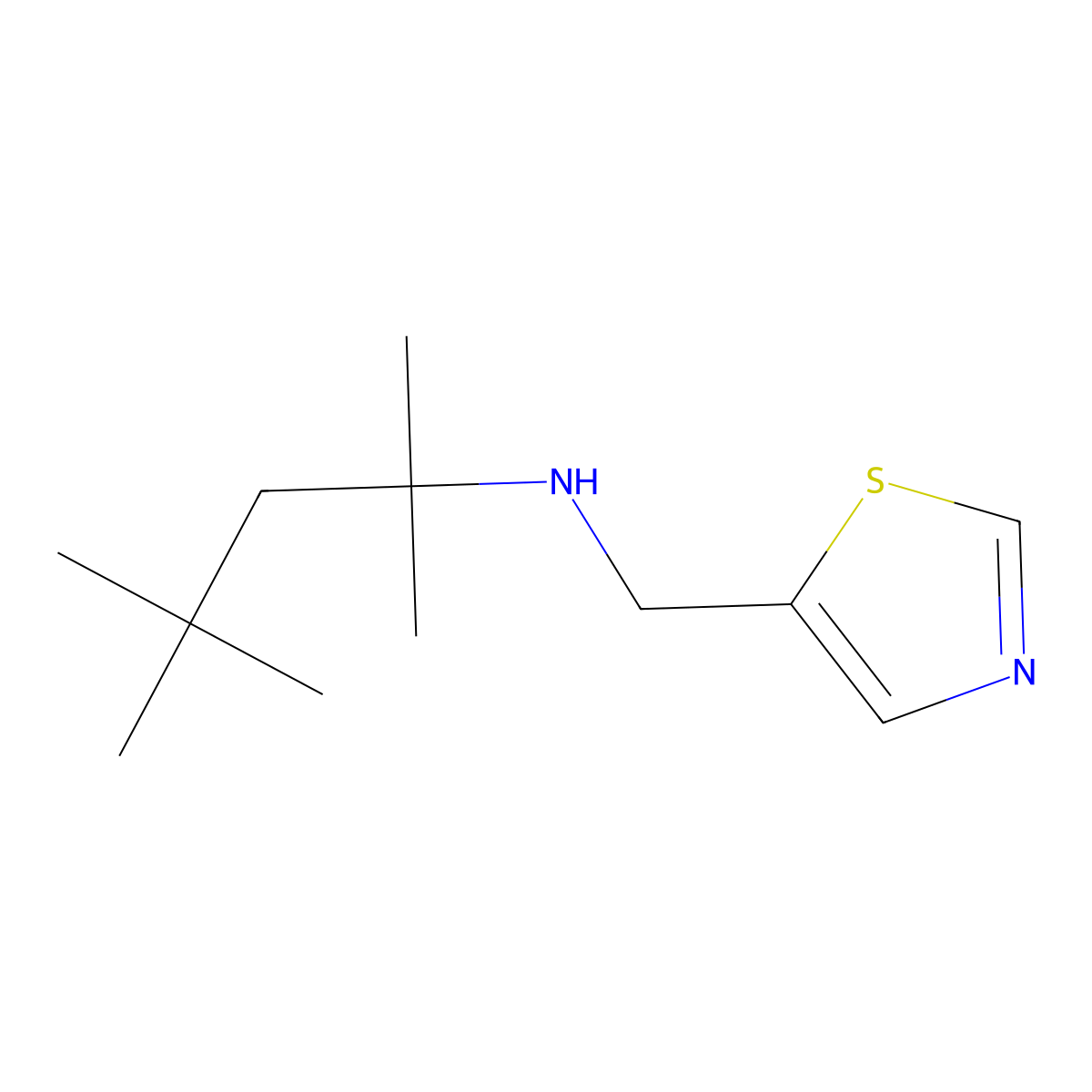 2,4,4-Trimethyl-N-(thiazol-5-ylmethyl)pentan-2-amine molecular structure, CAS 1341388-93-9