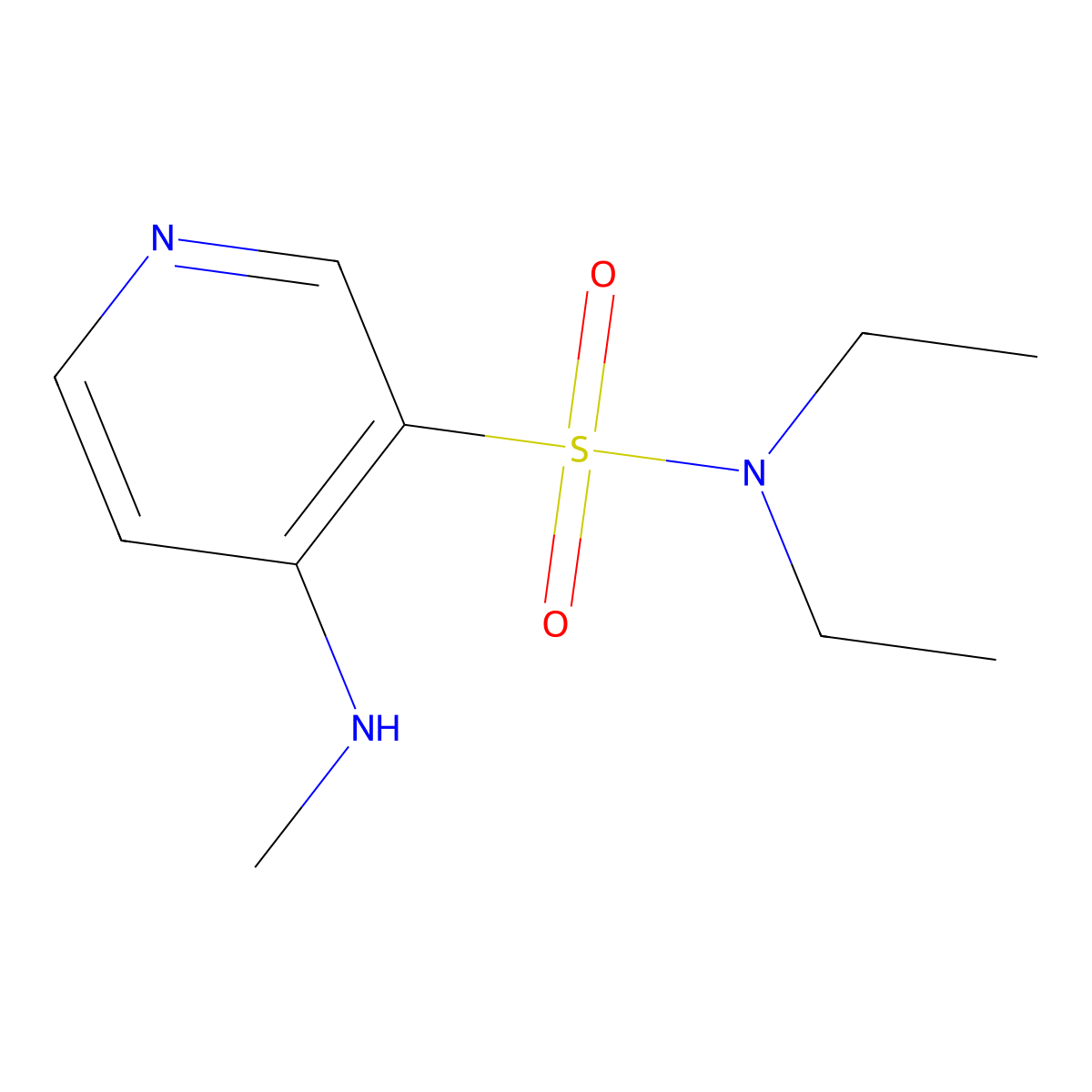N,N-diethyl-4-(methylamino)pyridine-3-sulfonamide molecular structure, CAS 1341389-33-0