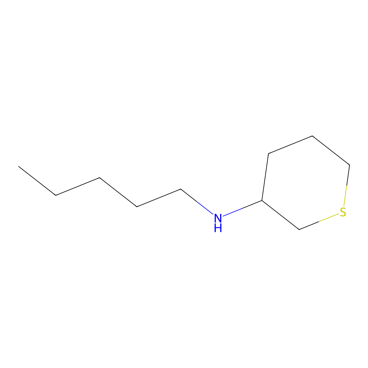 N-pentylthian-3-amine molecular structure, CAS 1341390-70-2