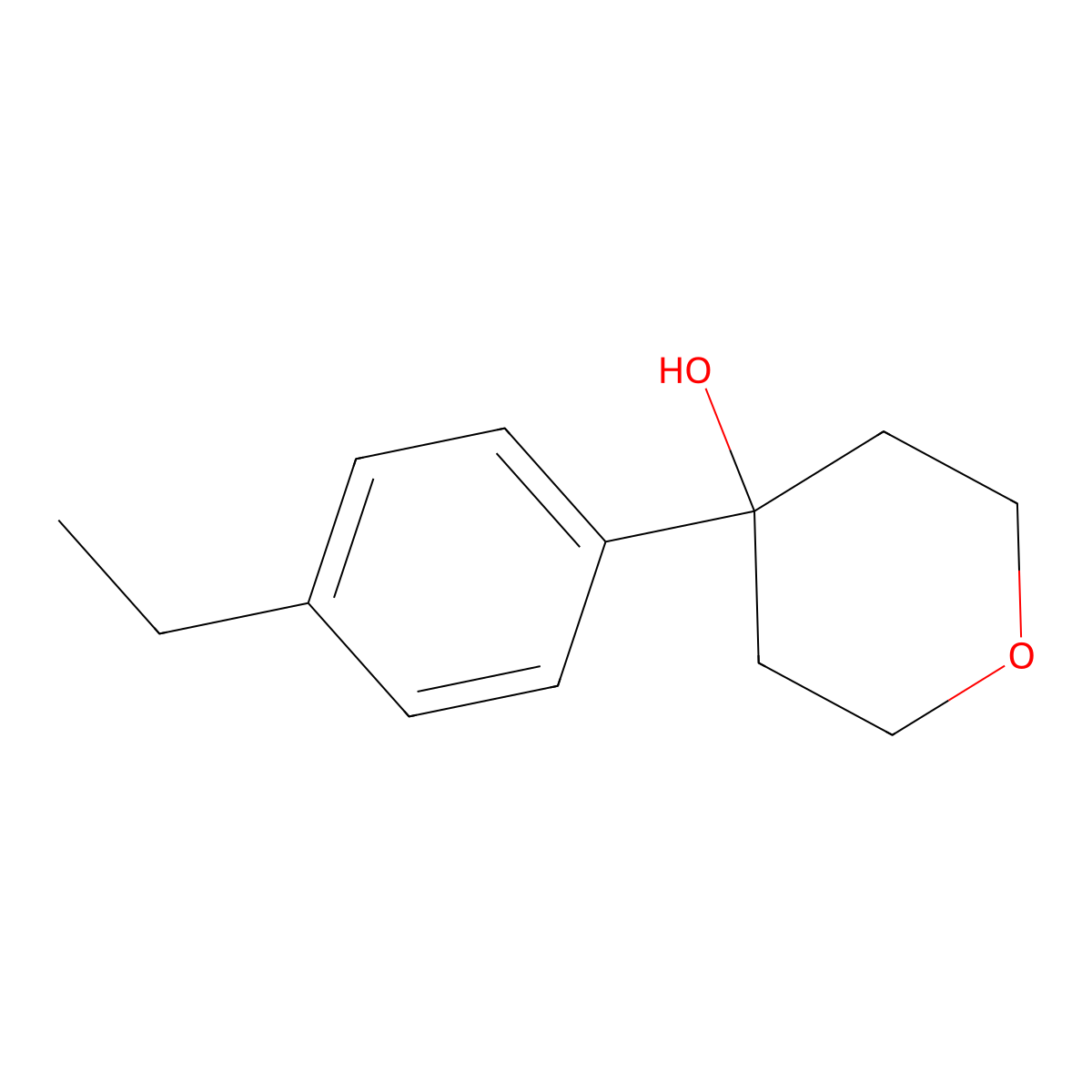 4-(4-Ethylphenyl)oxan-4-ol molecular structure, CAS 1341391-18-1