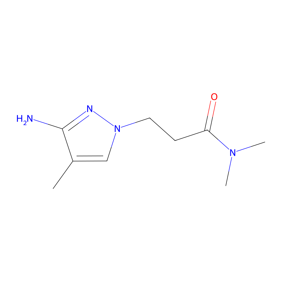 3-(3-Amino-4-methyl-1h-pyrazol-1-yl)-N,N-dimethylpropanamide molecular structure, CAS 1341392-80-0