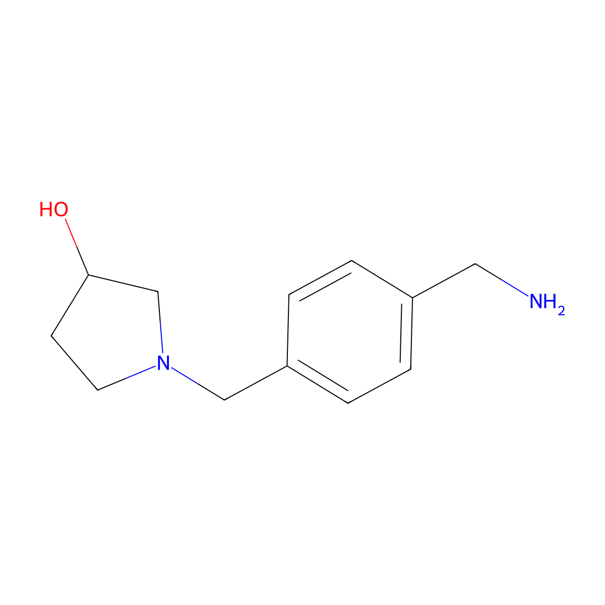 1-{[4-(Aminomethyl)phenyl]methyl}pyrrolidin-3-ol molecular structure, CAS 1341393-59-6