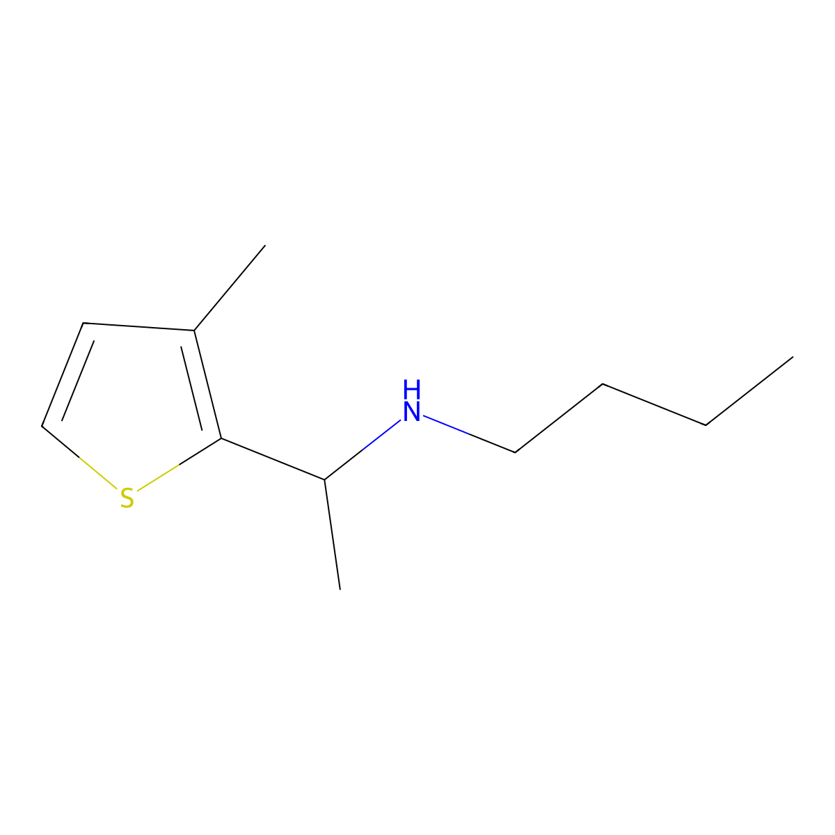 Butyl[1-(3-methylthiophen-2-yl)ethyl]amine molecular structure, CAS 1341396-29-9