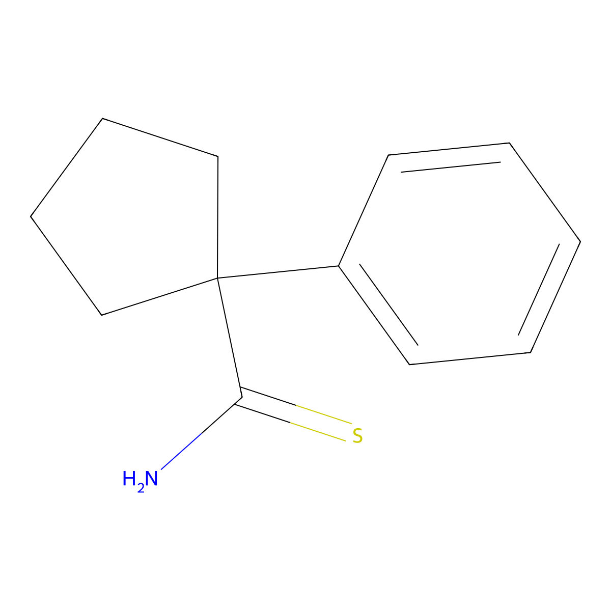 1-Phenylcyclopentane-1-carbothioamide molecular structure, CAS 1341397-73-6