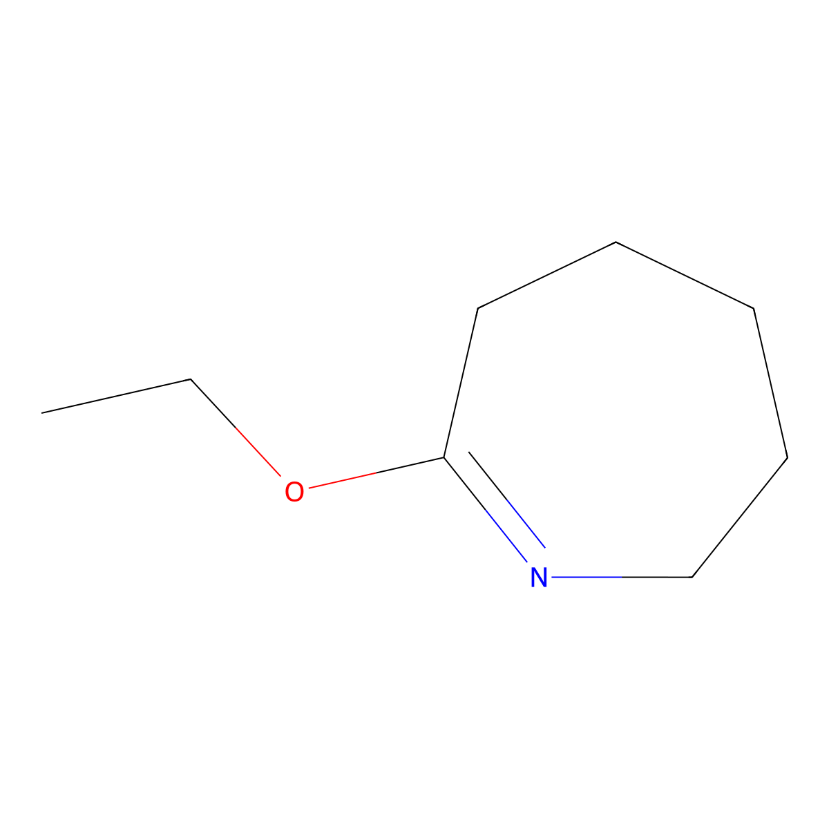 7-Ethoxy-3,4,5,6-tetrahydro-2H-azepine molecular structure, CAS 13414-33-0