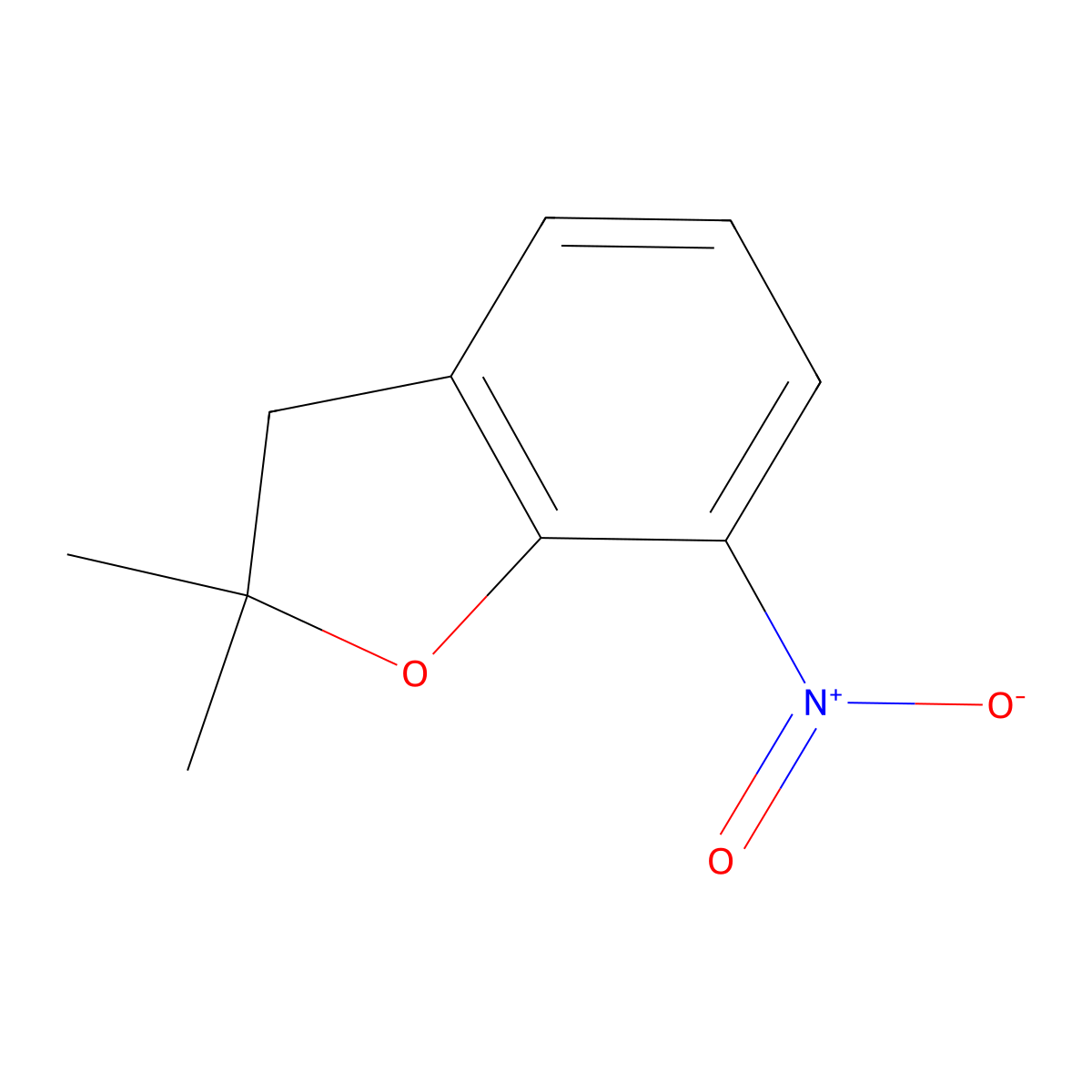 2,3-Dihydro-2,2-dimethyl-7-nitrobenzofuran molecular structure, CAS 13414-55-6