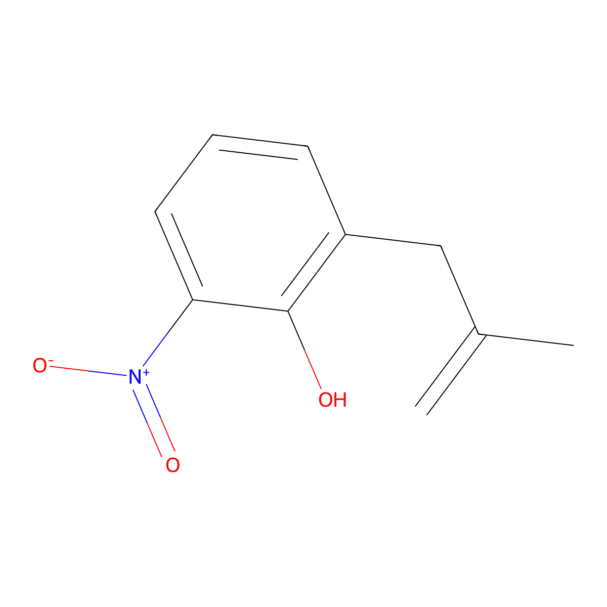 Phenol, 2-(2-methyl-2-propen-1-yl)-6-nitro- molecular structure, CAS 13414-58-9