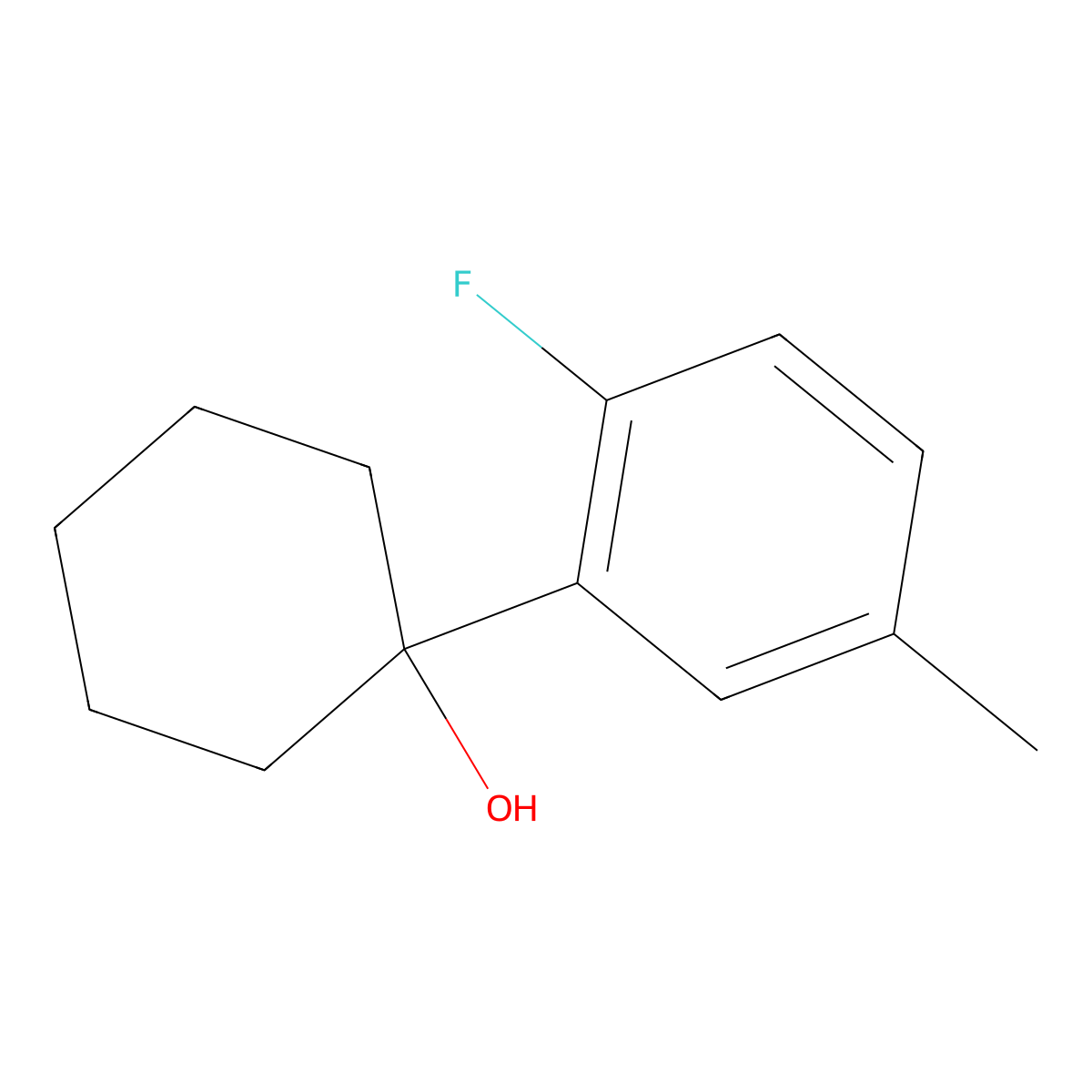 1-(2-Fluoro-5-methylphenyl)cyclohexanol molecular structure, CAS 1341401-17-9