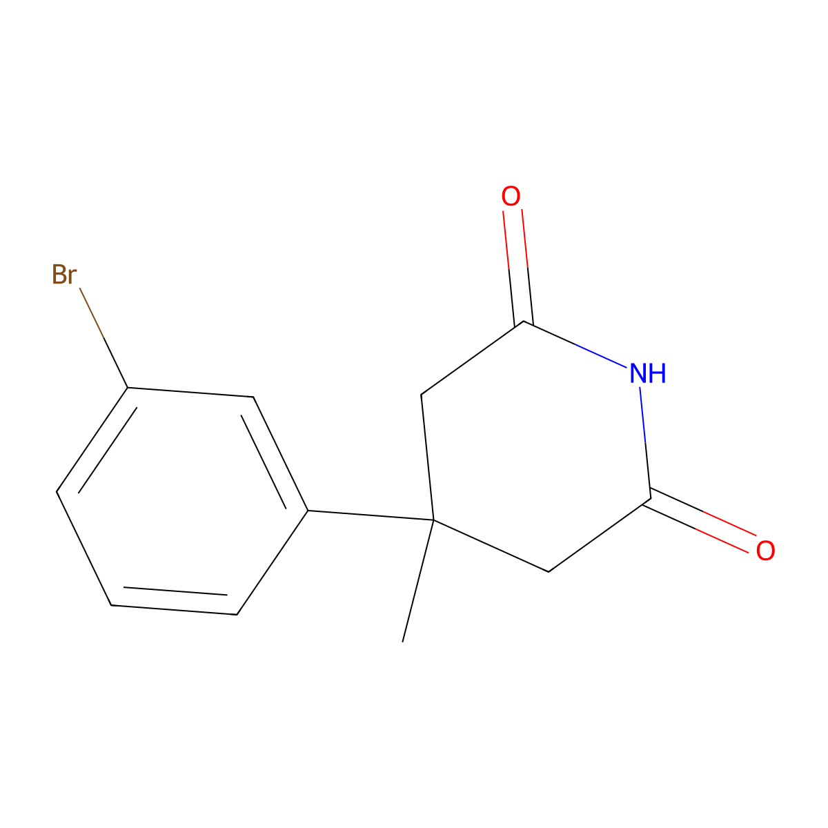 4-(3-Bromophenyl)-4-methylpiperidine-2,6-dione molecular structure, CAS 1341402-82-1