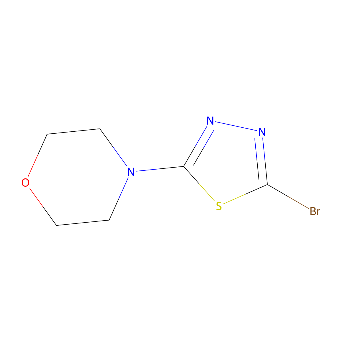 4-(5-Bromo-1,3,4-thiadiazol-2-yl)morpholine molecular structure, CAS 1341405-19-3